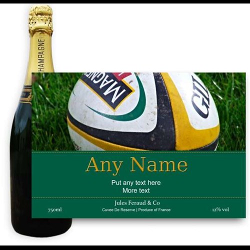 Jules Feraud Brut With Personalised Champagne Label Rugby - Fast Shipping